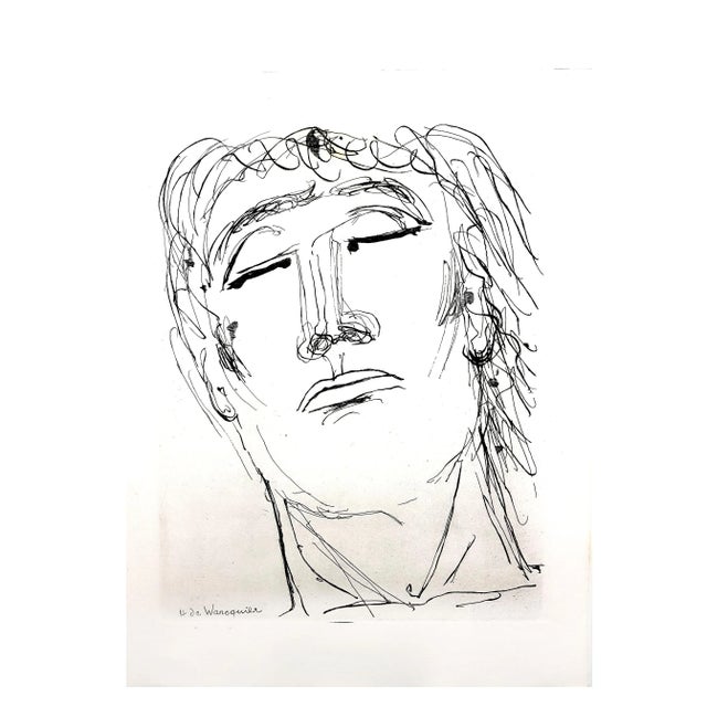 Henry de Waroquier - Portrait - Original Etching 1946 For Sale - Image 6 of 7