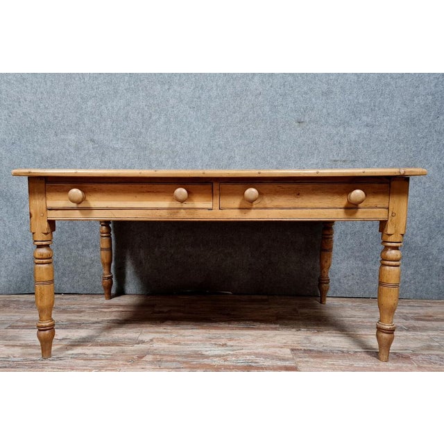 Brown Antique Napoleon III Desk in Light Wood, 1850 For Sale - Image 8 of 8