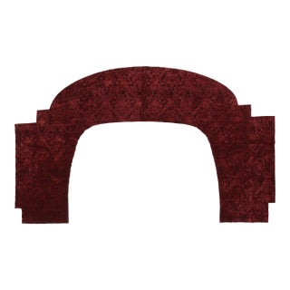 Rug & Kilim’s European-Inspired U-Shaped Rug Fragment in Rich Red For Sale
