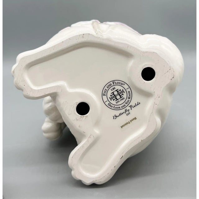 Fitz and Floyd White Rabbit Figurine With Floral Accent | Butterfly Fields Collection - Spring, Easter, Cottagecore For Sale In Houston - Image 6 of 13