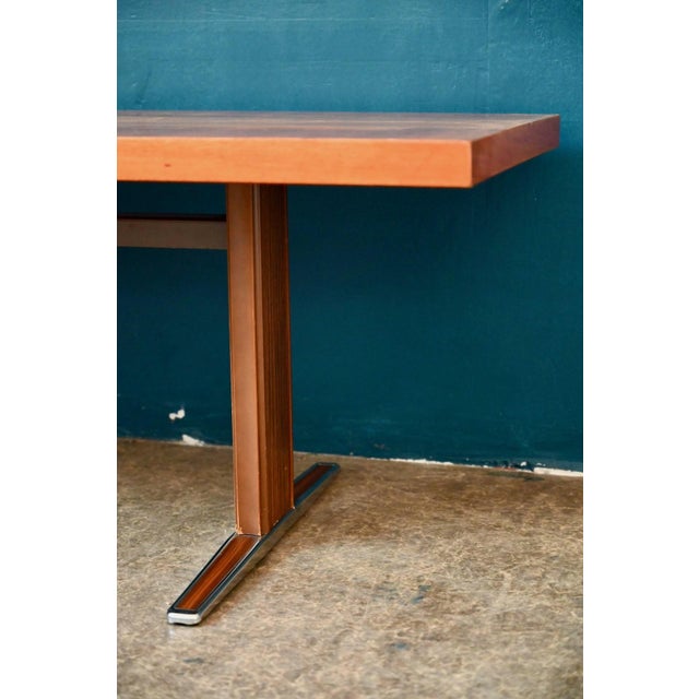 Scandinavian Height-Adjustable Coffee Table in Wood and Chrome, 1970s For Sale - Image 9 of 17