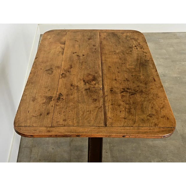French Vintage Bistro Table with Wood Top For Sale - Image 9 of 10