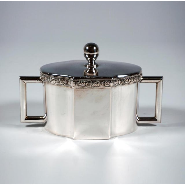 Metal Art Nouveau Silver Coffee and Tea Set by Ludwig Politzer, 1890s, Set of 6 For Sale - Image 7 of 11