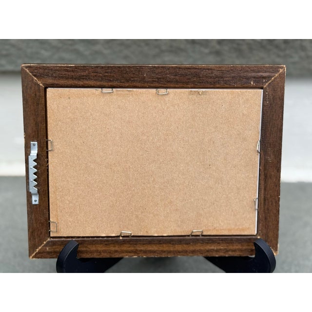 1920s 1920s Attributed w.c. Vincent Winter Forest Snow Scene Watercolor Framed 8.5″×6.5″ For Sale - Image 5 of 5