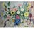 Post Impressionist Samuel Rothbort, Large Bold Modernist Floral Bouquet Impasto Oil Painting Flowers Samuel Rothbort, c.1940's-1950's For Sale - Image 3 of 8
