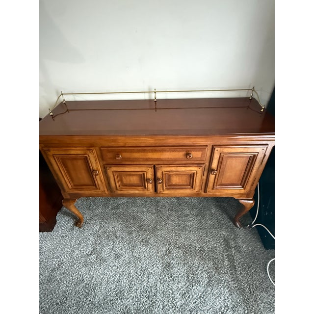 Alexander Julian Home Colours Burl Wood Sideboard With Brass Gallery Rail For Sale - Image 4 of 9