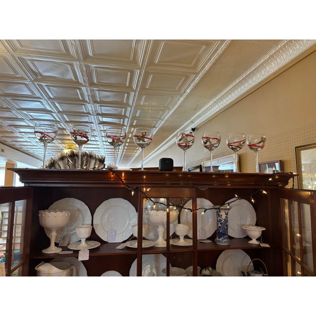 Wood Late 20th Century Henkel Harris American Colonial Cherry Wood Sideboard Buffet With Hutch Top For Sale - Image 7 of 9