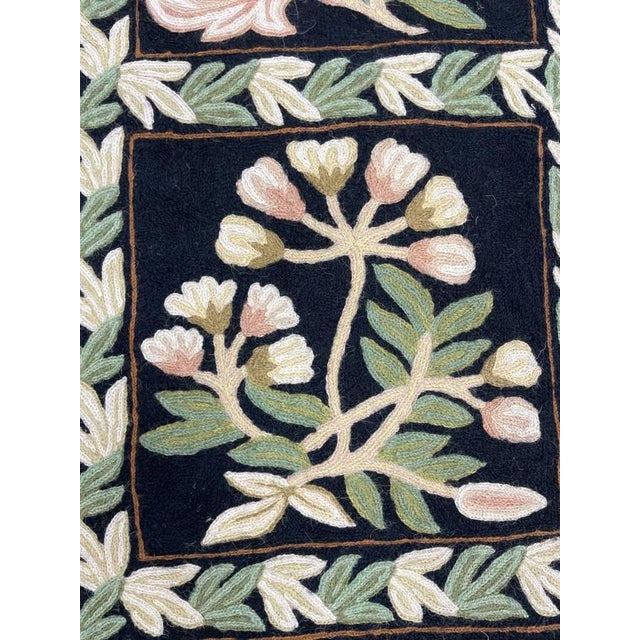 American Folk Art Hand Sewn Canvas Backed Rug / Tapestry, Floral Pattern #2 (Larger) For Sale - Image 16 of 18