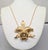 Metal Vintage 1964 Signed Napier Goldtone & Faux-Pearl Orchid Pendant Necklace For Sale - Image 7 of 11