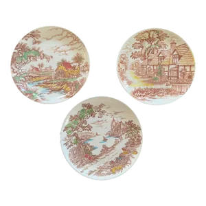 1950s Scenic Plates- Set of 3