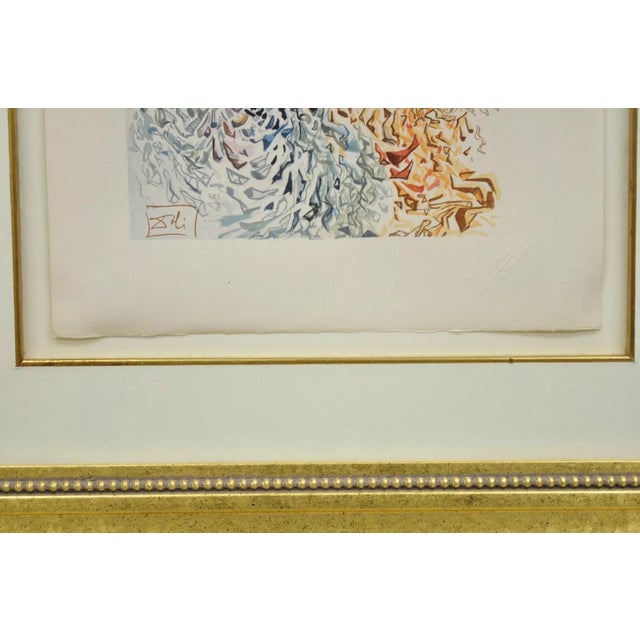 Vintage Salvador Dali Divine Comedy the Dust of Souls Woodcut Print Framed For Sale In Philadelphia - Image 6 of 12