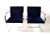 Mies Van Der Rohe for Knoll Stainless Steel Brno Chairs Blue Velvet 1977, Pair For Sale - Image 12 of 13