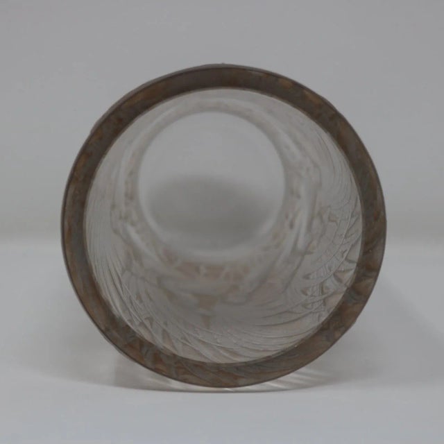 1920s Rene Lalique Glass 'Coqs Et Plumes' Vase For Sale - Image 4 of 13