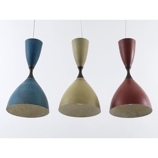 Vintage Diabolo Pendant Lamps by Svend Middelboe for Nordisk Solar, 1950s, Set of 3 For Sale - Image 11 of 18
