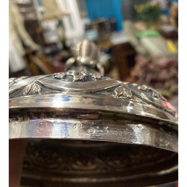 Antique Silver Covered Urn — Repoussé Greek Key, Fruit & Foliage Motifs, 2.86 LBS For Sale - Image 14 of 18