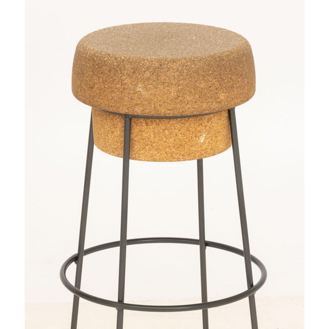 Contemporary Set of Three Radice and Orlandini for Domitalia "Bouchon" Bar Stools For Sale - Image 3 of 6