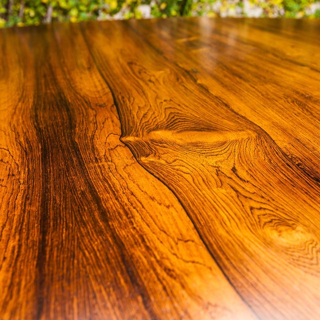 Wood Vintage 1960s Florence Knoll 72" Round Rosewood X Base Table Desk For Sale - Image 7 of 16