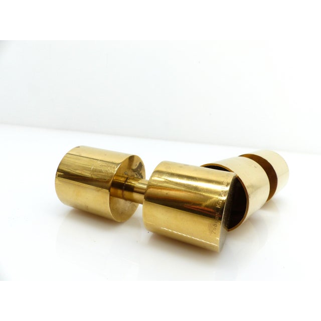 Metal Zoégas Kaffe Candlesticks in Brass, Sweden, 1976, Set of 2 For Sale - Image 7 of 8