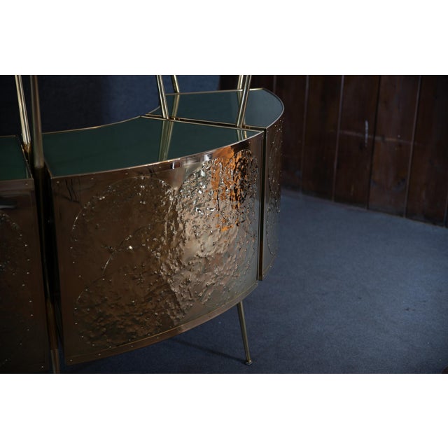 Curved Dry Bar in Brass from Justfurnituress For Sale - Image 9 of 13