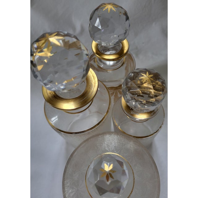 An extraordinary four-piece antique French crystal vanity or toilet service set by the prestigious Christalleries de Saint...