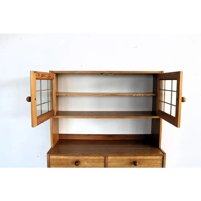Mid-Century Modern Vintage Wall Cupboard in Pine, Sweden, 1970s For Sale - Image 3 of 11