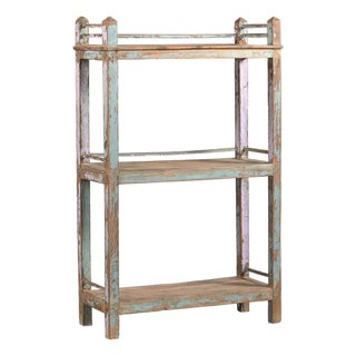 Vintage Indian Teakwood Shelf or Small Bookcase For Sale