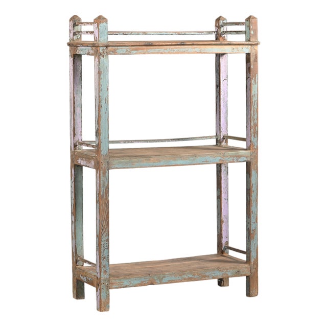 Vintage Indian Teakwood Shelf or Small Bookcase For Sale