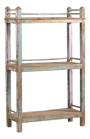 Vintage Indian Teakwood Shelf or Small Bookcase