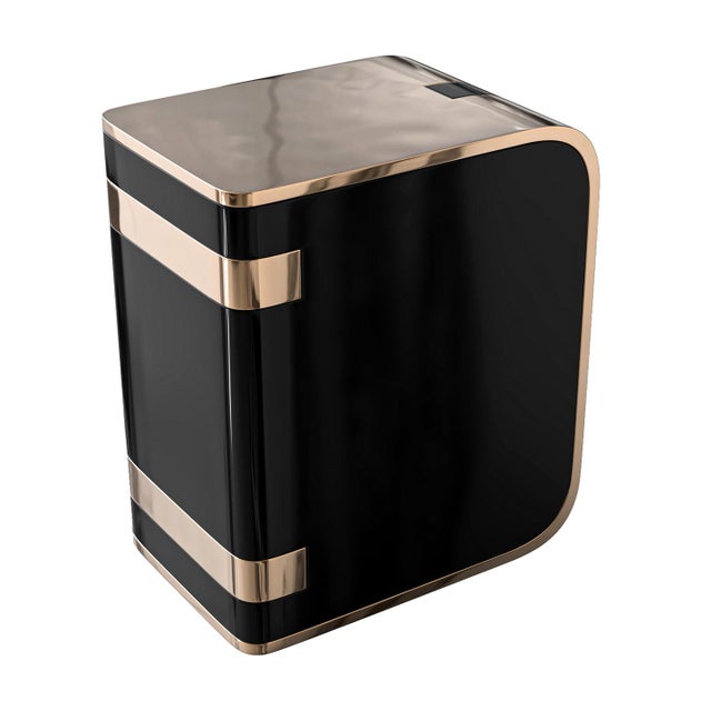 Art Deco "Galata" Side Table With Bronze and Stainless Steel, Handmade For Sale - Image 3 of 8