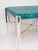 Karl Springer 1970's Turquoise Leather Snakeskin and Lucite Game Table For Sale - Image 4 of 11