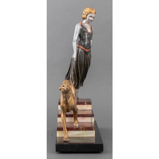 Art Deco Style Sculpture Woman & Greyhound Chairish