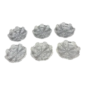 Antique American Brilliant Cut Glass Dessert Plates- Set of 6