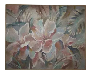 1970s Botanical Oil Painting by Lee Reynolds, Framed