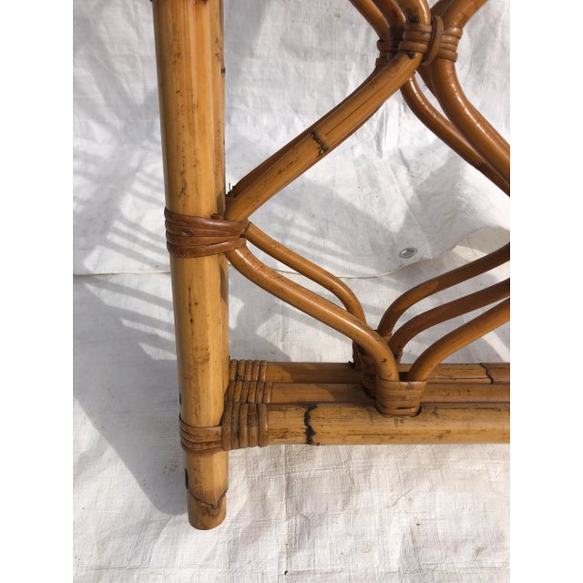 Wood Vintage Rattan Folding Room Divider For Sale - Image 7 of 8