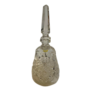 Vintage Cut Crystal Bell With Starburst & Hobstar Pattern, 7.25”