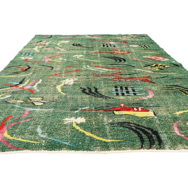 Contemporary Zeki Muren Vintage Turkish Sivas Rug, 06'01 X 09'05 For Sale - Image 3 of 10