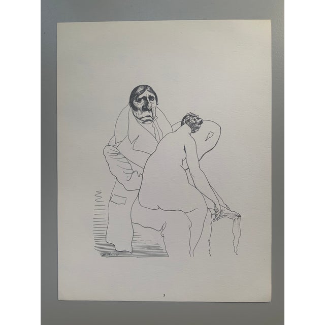 Paper 1974 Print Portfolio of Artists Caricatures by David Levine - Set of 14 For Sale - Image 7 of 18