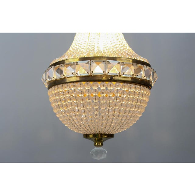 Empire Czech Crystal Beaded Dome Chandelier, 1950s For Sale - Image 11 of 18
