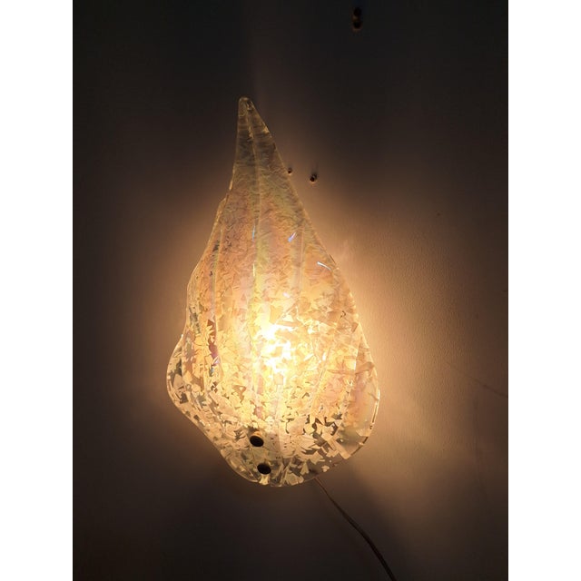 Graniglia Glass Wall Lamps with Iridescent Finish, 1980s, Set of 2 For Sale - Image 6 of 9
