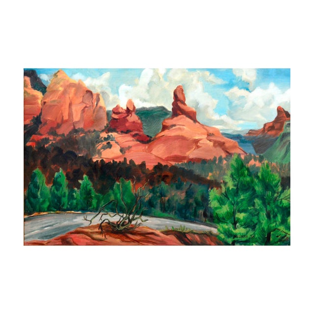 Vivid mid-century landscape of South Coyote Buttes Zion National Park by Bob Custis a New Mexico artist (American, 20th...