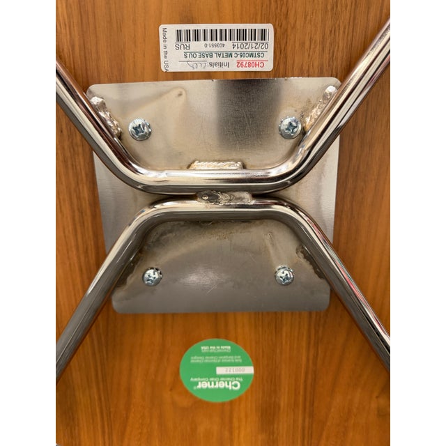Brown Walnut Barstools With Metal Legs (Set of 4, Cherner Company) For Sale - Image 8 of 17
