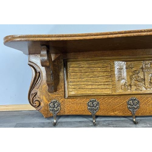 French Coat Rack in Oak with Hooks For Sale - Image 6 of 14