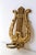 Exception French gilded Holiday candle sconces in the festive shape of a harp instrument. Includes two unscented glass...