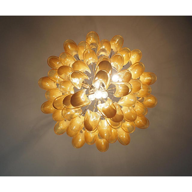 Italian Caramello Petal Chandelier in Murano Glass, 1995 For Sale - Image 18 of 18