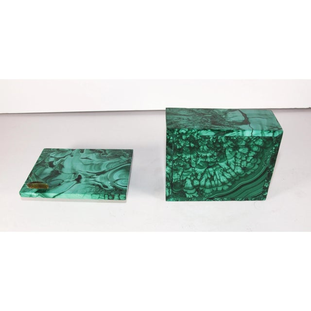 Malachite Stone Rectangle Box For Sale - Image 4 of 6