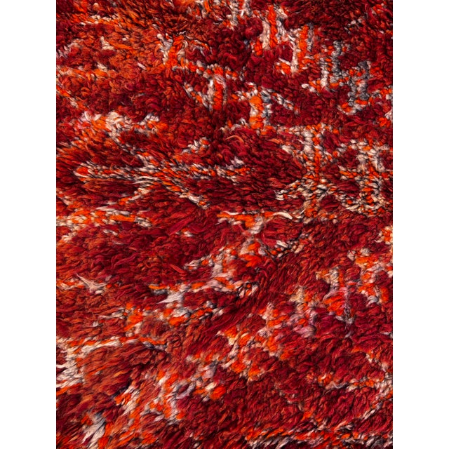 Red Vintage Moroccan M’Guild Rug 185x330 Cm Handmade Berber Wool Rug Large Red Area Carpet Authentic Atlas For Sale - Image 8 of 17