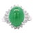 Certified 5.16 Carat Fei Cui Type a Jadeite Jade and Diamond Cocktail Ring Size 6.25 For Sale