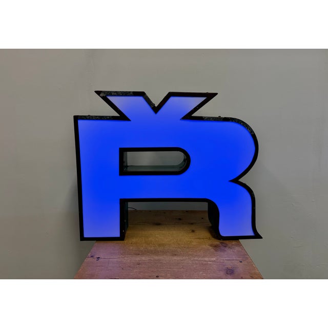 Large Vintage Illuminated Advertising Letter Ř, 1960s For Sale - Image 13 of 18