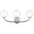 The Galassia three light wall sconce in polished nickel perfectly balances a glass globe and curving teardrop frame,...