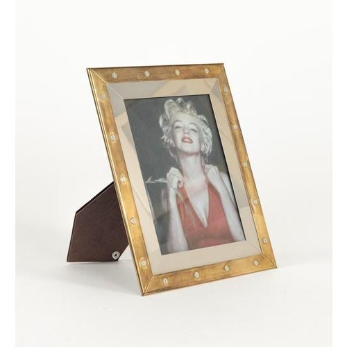 Mid-Century Picture Frame in Brass, Steel and Glass from Noel BC, Italy, 1970s For Sale - Image 4 of 11